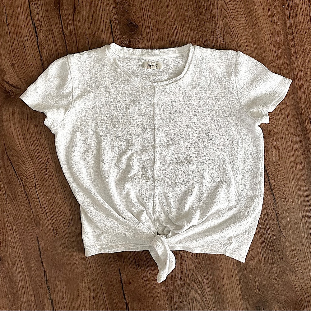 Madewell Texture & Thread Modern Tie-Front Top in XS/XXS